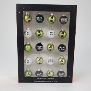 Toil and Trouble Hocus Pocus Mini Glass Ornaments Set of 20 Halloween Decor